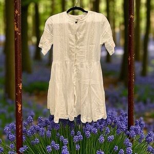 Superdry 💯 % Cotton White Lace Detail dress size S